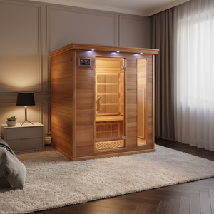 ห้องซาวน่าอินฟราเรดแบบฟูลสเปกตรัมสำหรับ 3 คน สำหรับใช้ในบ้านหรือเชิงพาณิชย์ ทำจากไม้เนื้อแข็ง พร้อมหน้าต่างโค้ง ควบคุมด้วยระบบคอมพิวเตอร์ - Product Image 1