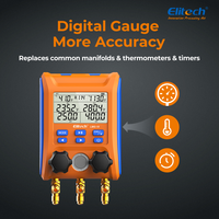 Elitech Jauge de collecteur numérique LMG-10 Jauge de pression de réfrigération et de température de vide Raccord de climatisation