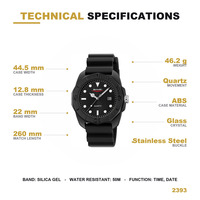 Montre à quartz pour homme SKMEI Original 2393, bracelet en silicone, étanche 50 m, style cool, décontractée, pour l'extérieur