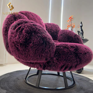 Sillón de acento de ocio para sala de estar de lujo moderno, muebles para el hogar, tela de terciopelo con mechones, pata de oso, bonita silla de salón <span class=keywords><strong>individual</strong></span> - Product Image 4