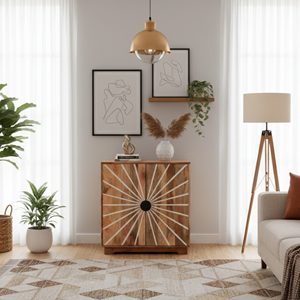 Premium Solid Wood Cabinet with Stylish Finish Multi Functional Storage Furniture for Living Room Bedroom Office <b>Sideboards</b> - Product Image 1