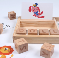 Jeu d'orthographe Montessori en bois, jeu éducatif, apprentissage alphabet en bois, puzzle assorti pour enfants, jouets en blocs