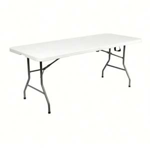 Banc de table pliable en plastique blanc moderne rectangulaire de 6 pieds, imperméable, réglable, pour le camping, la <span class=keywords><strong>salle</strong></span> à <span class=keywords><strong>manger</strong></span>, l'hôpital, l'extérieur - Product Image 1