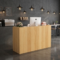 Comptoir de réception en bois massif, nouveau modèle 2026 pour petites boutiques, restaurants et bars, design minimaliste et moderne, version continentale