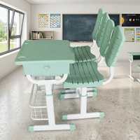 Ensemble table et chaise de classe scolaire personnalisable de haute qualité, avec structure métallique, pour étudiants et enfants