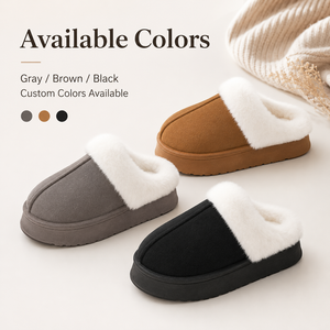 Pantuflas de Invierno para Mujer, Cómodas y Suaves, de Piel Sintética, para Interiores y Exteriores, para el Hogar - Product Image 2