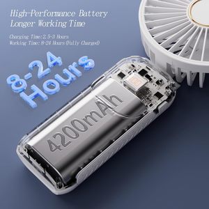 Factory Wholesale 5-Speed Portable Foldable Handheld Mini <b>Fan</b> 1200mAh USB Charging Brushless Motor <b>Remote</b> <b>Control</b> Household - Product Image 3