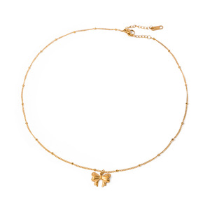 Collar con Colgante de Mariposa, Chapado en Oro de 18K, Acero Inoxidable, Unisex, Regalo, Joyería, Accesorio de Moda - Product Image 5