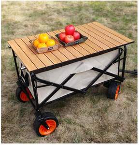 Portable <b>Foldable</b> Four-Wheel Outdoor Camping Wagon Beach <b>Cart</b> with OEM Customization for Outdoor Activities - Product Image 5