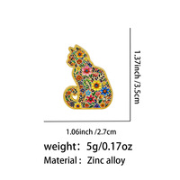 9 Stile Lustige Katzen-Emaille-Pins Set, Kunstvolle Sternennacht-Kätzchen-Anstecknadeln, Sarkastische Slogan-Blumen-Katzen-Broschen für Rucksack und Jacke