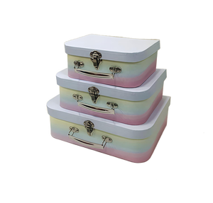 <span class=keywords><strong>Maleta</strong></span> de color degradado de alta calidad, Juego de 3 piezas, caja de regalo de mano, caja de embalaje de regalo con mango de metal, disponible (se acepta personalizado) - Product Image 6