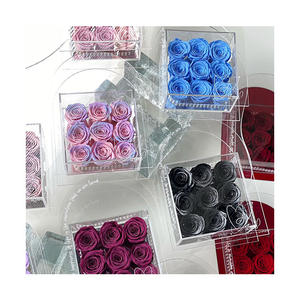 AM-PFE40แอมมี่กุหลาบที่เก็บรักษาไว้9ดอกนิรันดร์ในกล่องของขวัญอะคริลิคตกแต่งบ้านของขวัญคริสต์มาสสำหรับแม่ - Product Image 2