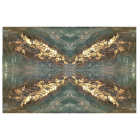 Panneau de marbre translucide vert exotique rétroéclairé en gros pour îlot de restaurant de luxe, comptoir de bar, mur TV décoratif