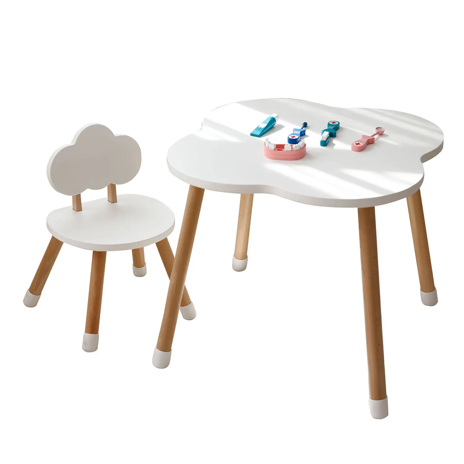 Meilleur mobilier de salle de jeux pour enfants en MDF en usine de Chine Table d'étude en bois avec chaise pour enfants