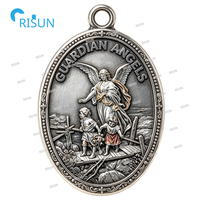 Collier pendentif ange gardien religieux, médaillon pour baptême, première communion, nouveau-né, berceau, médaillon ange gardien personnalisé