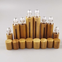 Diskon besar botol rol kaca bambu kecil, tutup sekrup minyak esensial parfum kosmetik untuk 2ml 3ml 5ml 10ml 15ml