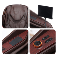Fauteuil de massage de luxe à jambes séparées, massage par airbag, commande vocale, chargement sans fil, rouleau pour mollets, ions négatifs, écran LCD 7 pouces