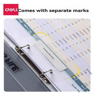 Deli 64508 A4 папка 5 + 2 Дырокол с двумя отверстиями переплет для студентов, для хранения архивных объемов, D-образный артефакт - Product Image 5