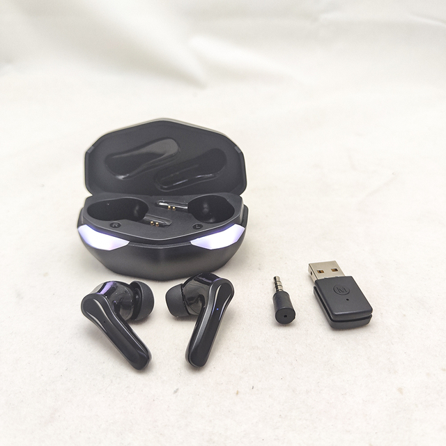 New Wireless Gaming Earphones with Charging Case LED Battery Indicator JL Chipset TWS Earbuds with Dongle for PS4 PS5 PC