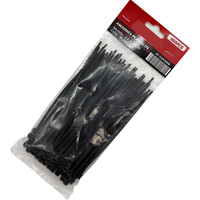 Attaches-câbles autobloquantes en nylon PA66 noires, 14 pouces, avec étiquette imprimée personnalisée, lot de 100, durables, pour le marché américain, usage industriel