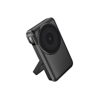 Batterie externe magnétique 3-en-1 ultra-fine avec chargeur sans fil PD 20W et support pliable, emballage neutre pour la vente au détail et la revente
