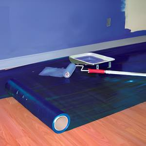 <span class=keywords><strong>Film</strong></span> de protection transparent en plastique pour tapis, longueur 50 m, avec adhésif PE simple face pour la protection des sols et le masquage - Product Image 3