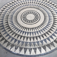 Médaillons de sol en marbre à motifs floraux européens, mosaïque de marbre personnalisée avec motif classique, carrelage de sol pour salon