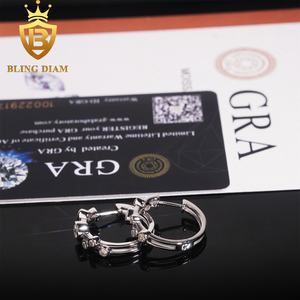 कस्टम 18k सोने के गहने छोटे हूप इयररिंग्स 925 स्टर्लिंग सिल्वर vs1 मोइससानाइट हुगी मिकी माउस स्टड डिजाइन - Product Image 3