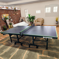Usine directe Sanwei TA-10 Pro Table de tennis de table pleine grandeur pliable mobile Style intérieur prix compétitifs 25MM MDF