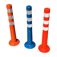 Borne de signalisation routière souple en plastique PU de 75cm avec bandes réfléchissantes