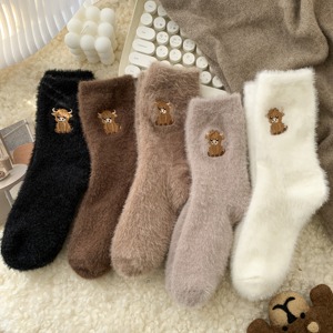 Calcetines Afelpados Personalizados, Gruesos, Cálidos, Bordados, de Dibujos Animados, para <span class=keywords><strong>Dormir</strong></span> <span class=keywords><strong>en</strong></span> Invierno, para Mujer - Product Image 1