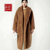 Veste Teddy pour femmes, veste d'hiver de luxe 2026, veste longue d'hiver de haute qualité en laine d'alpaga et cachemire épaisse pour femmes