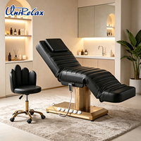 Table de massage électrique réglable à 4 moteurs, moderne et pliable, pour soins du visage et spa, en cuir PU, éponge haute densité, avec télécommande au pied
