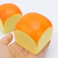 Jouet de décompression en PU à rebond lent, simulation de pain à presser, gâteau de dessert souple, modèle de pain hawaïen PU-MB-9153, sac OPP