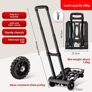 Chariot à bagages pliable en alliage d'aluminium portable pour un usage domestique, léger pour les courses et la livraison - Product Image 1