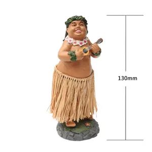 Custom Resin Hawaii Bobbleheads Fat Girl Straw Skirt Bobble Heads for Toys Gifts
