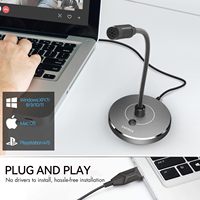 Gooseneck USB Plug & Play Kabelgebundenes Kondensatormikrofon mit Geräuschunterdrückung, Nierencharakteristik, für Konferenzen, Online-Podcasts, mit Stummschalttaste