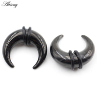 2 Piezas de Expansores de Oreja en Forma de C de Acero Inoxidable, Estilo Cuerno de Búfalo, para Septum, Tragus, Cartílago, Regalo de Boda, Fiesta