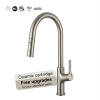 Robinet de cuisine monocommande monotrou en zinc chromé de qualité supérieure, sans plomb, avec douchette extractible 2 fonctions, certifié UPC NSF 61 9
