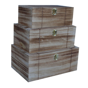 Household multifunctional wooden three-piece wooden box wooden gift box
