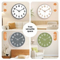 Jam Dinding Plastik Stereo Skandinavia Kreatif 12-Inci 30cm dengan Jarum Quartz, Tampilan Still Life, Dekorasi Rumah yang Dipersonalisasi untuk Ruang Tamu