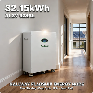 Baterai Lithium Ion 32kWh 48V 51.2V 628Ah untuk Sistem Energi Surya, Tipe Berdiri Lantai dengan Roda - Product Image 4