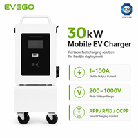 Chargeur EV EVEGO 5m, câble 30kW CCS1, haute efficacité, ampérage réglable, OCPP 2.0.1, mobile, nouvel écran tactile 7 pouces, certifié TUV