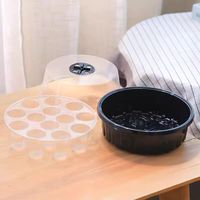 Kit de culture de micro-légumes rond personnalisé, lot de 3, avec plateau de germination auto-arrosant et couvercles ventilés pour la propagation des plantes