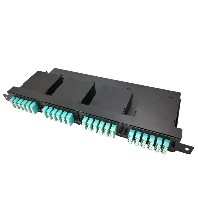 19 inch 1U 144 fibers MPO MTP Optical Fiber Patch Panel with Cassette