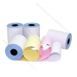 Nhà Máy bán hàng trực tiếp 48-80gsm carbonless bản sao giấy 3ply cuộn nhỏ Tự động sao chép giấy