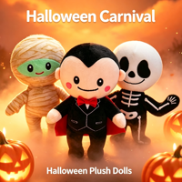 Peluche d'Halloween : Vampire, Momie, Squelette – Jouet en Peluche Monstre Mignon – Décoration et Cadeau d'Halloween