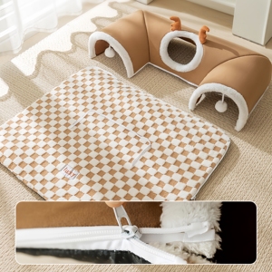 Cat Tunnel Small Animals Eco-friendly Durable Soft Tunnel <b>Bed</b> Pet Warm Play Sleep Integrated Detachable Washable Oxford Material - Product Image 6
