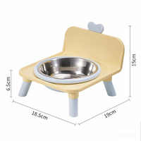 Bol pour animaux de compagnie surélevé en acier inoxydable PP, solide, écologique, durable, élégant, imperméable, antidérapant, anti-renversement, double bol pour chats et chiens