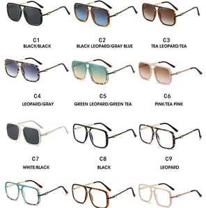 Lunettes de soleil vintage 2025 personnalisées avec logo, monture large en alliage pour hommes et femmes, protection UV400, double pont, style pilote carré, idéales pour la conduite - Product Image 6